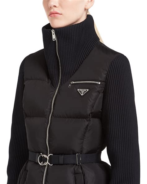 prada puffer jacket ladies|prada nylon puffer jacket.